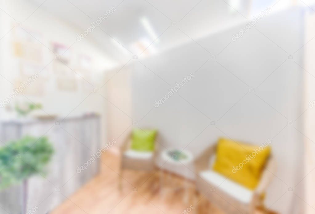 Blurred background of  abstract beauty salon reception interior