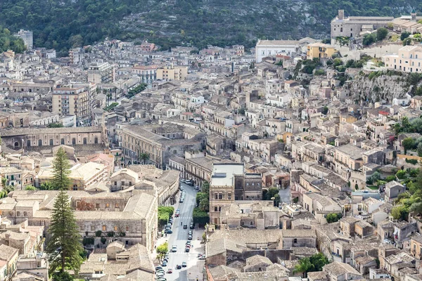 Κορυφαία Επισκόπηση Της Modica Πόλη Στο Νησί Της Σικελία Ιταλία — Φωτογραφία Αρχείου