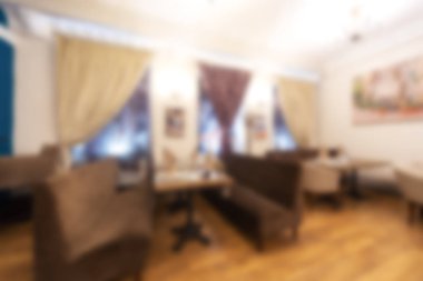 Arka plan bulanık soyut restoran ya da kafe iç ile