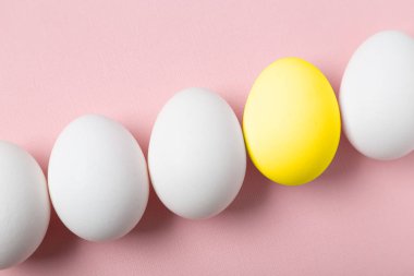 Benzersiz olma kavramı. Bir yumurta sarı boyalı.