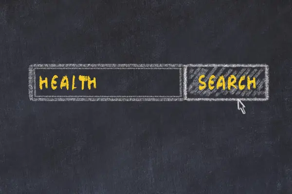 Krita styrelsen skiss av sökmotor. Begreppet letar hälsa — Stockfoto