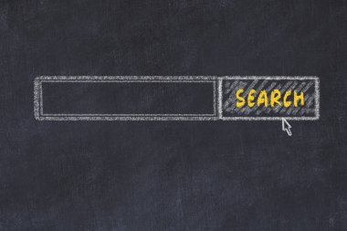 Tebeşir tahtası kroki. Kopya alanı ile arama motoru
