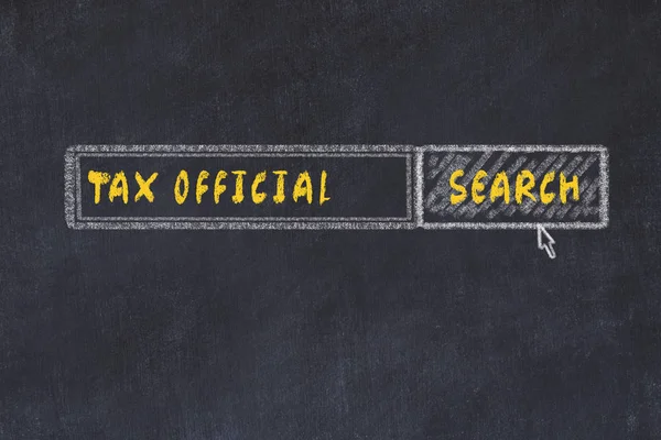 Chalk board sketch of search engine. Concept of searching for tax official — Stock Photo, Image