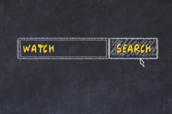 Chalk board sketch of search engine. Concept of searching for watch — Stock Photo, Image