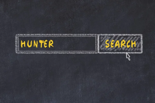 Chalk board sketch of search engine. Concept of searching for hunter — Stock Photo, Image