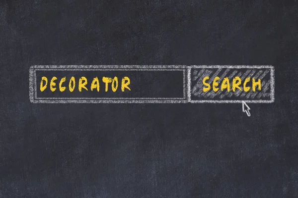 Chalk board sketch of search engine. Concept of searching for decorator — Stock Photo, Image