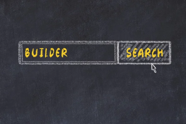 Chalk board sketch of search engine. Concept of searching for builder — Stock Photo, Image