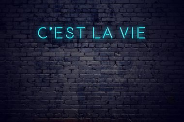 Neon tabela ile duvara karşı kısa motivasyonel teklif 