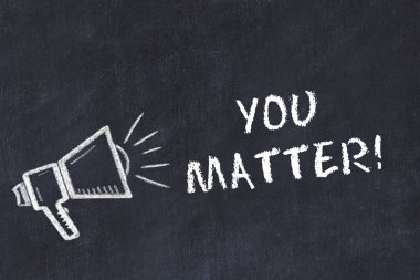 Tebeşir tahtası kroki hoparlör ve motivasyon ifade senin önemli