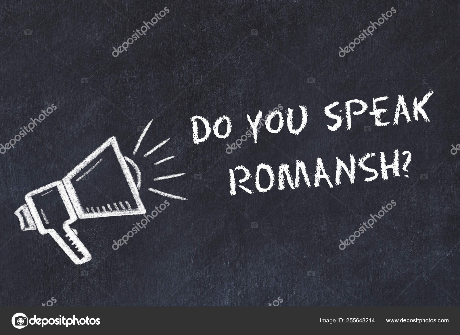 Apprendre le concept des langues étrangères. Craie symbole de haut-parleur  avec phrase parlez-vous romanche image libre de droit par IUshakovsky ©  #255648214