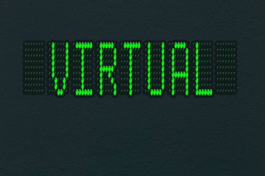 Yazıt sanal ile LED paneli ile koyu duvar dokusu