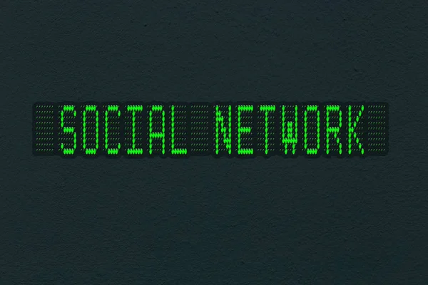 Светодиодная панель с надписью "Социальная сеть" — стоковое фото