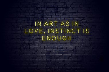 Tuğla duvara karşı olumlu bilge motivasyonel teklif ile Neon işareti 