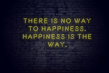 Tuğla duvara karşı olumlu bilge motivasyonel teklif ile Neon işareti 