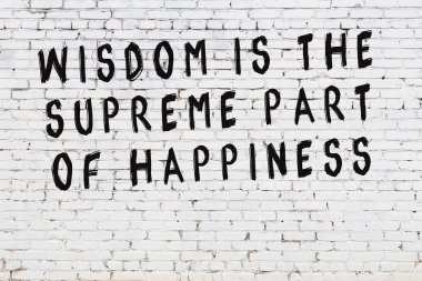 Boyalı siyah motivasyonel alıntı yazıtı ile beyaz tuğla duvar