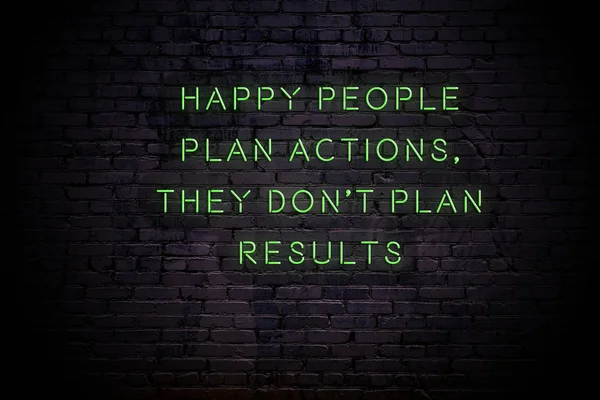 Neon sign with positive motivational saying on the wall — Stock Photo, Image