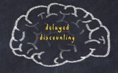 Yazıt gecikmiş indirim ile tebeşir üzerinde insan beyninin Drawind