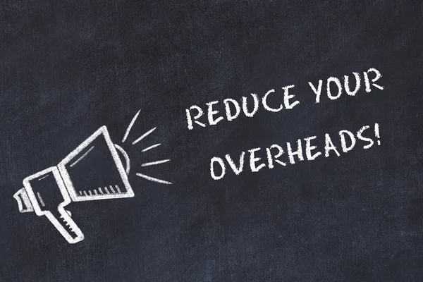 Hoparlör ve el yazısı kısa sloganı ile tebeşir kurulu kroki