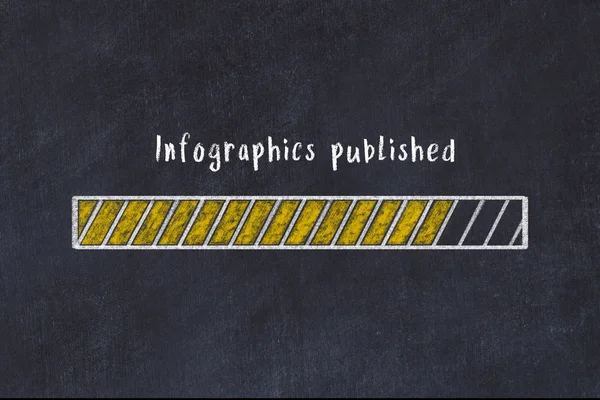 Dibujo tiza de la barra de progreso de carga con infografías de inscripción publicadas —  Fotos de Stock