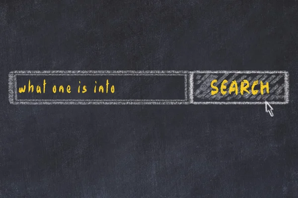Chalkboard drawing of search browser window and inscription what one is into — Φωτογραφία Αρχείου