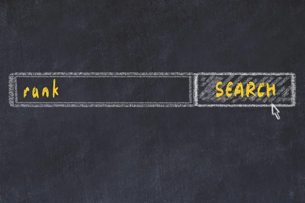 Chalkboard drawing of search browser window and inscription rank — Stock Photo, Image