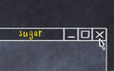 Yazı şekerli tarayıcı penceresinin tebeşir sürükleyicisi 