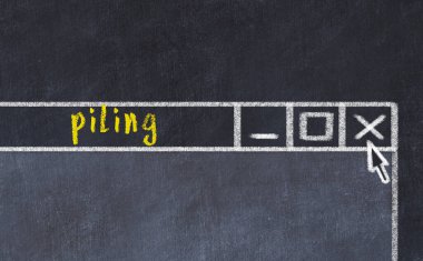 Tarayıcı penceresinin yazı yığınlı tebeşir sürükleyicisi 