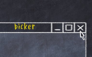 Tarayıcı penceresinin yazı dikişli tebeşir sürükleyicisi 