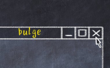 Sorunlarla başa çıkma kavramı. Tarayıcı penceresini başlık kabarıklığıyla kapatan tebeşir çizimi