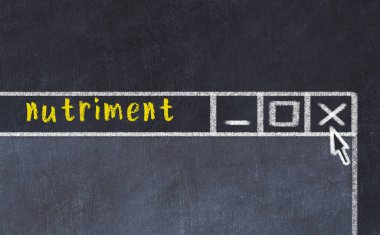 Yazı besin içeren tarayıcı penceresinin tebeşir sürükleyicisi 