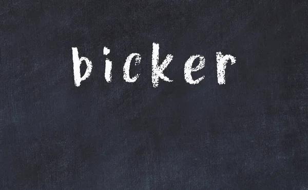 Fekete tábla felirattal bicker be — Stock Fotó