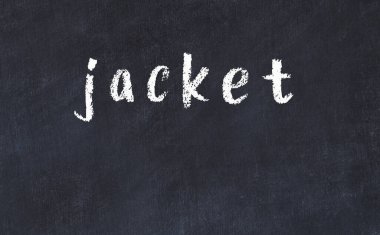 Üzerinde yazıt ceketi olan siyah karatahta.