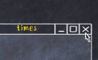 Tarayıcı penceresinin yazı süreleri ile tebeşir sürükleyicisi 