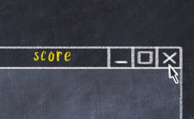 Yazı puanı olan tarayıcı penceresinin tebeşir sürükleyicisi 