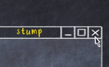 Yazı kütüğü olan tarayıcı penceresinin tebeşir sürükleyicisi 