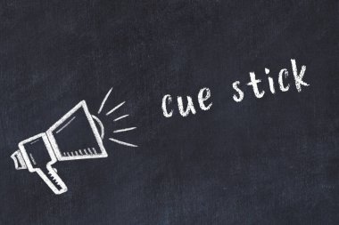 Tebeşir hoparlörü ve yazı çubuğu siyah karatahtaya