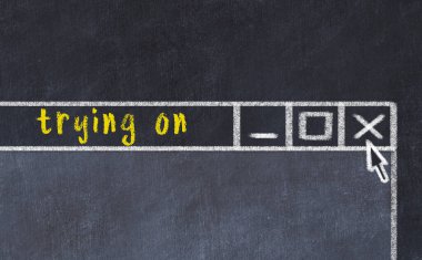 Üzerinde yazı olan tarayıcı penceresinin tebeşir sürükleyicisi 