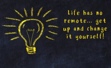 Fikir üretme kavramı. Ampulün tebeşir çizimi. Boşluğu kopyala