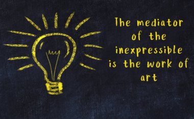 Fikir üretme kavramı. Ampulün tebeşir çizimi. Boşluğu kopyala