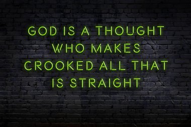 Akıllıca alıntı. Duvara karşı neon yazıtlar