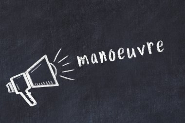 Kara karatahtaya tebeşir hoparlörü ve yazı manevrası.