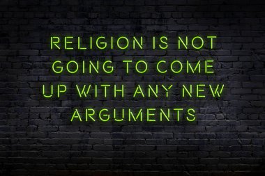 Zekice ve motive edici bir alıntı. Tuğla duvarda neon işareti