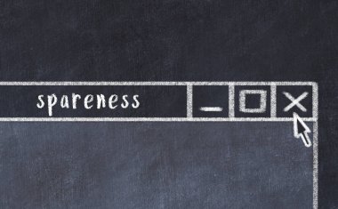 Tarayıcı penceresinin yazıt azlığı ile tebeşir sürükleyicisi 