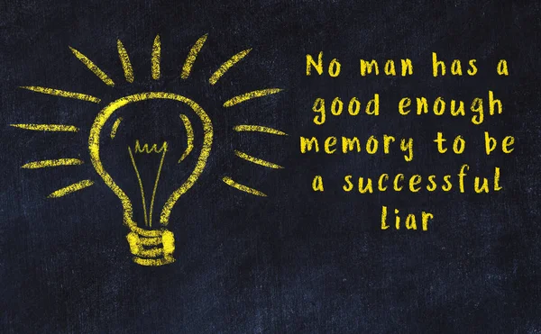 Ampul çizimi ve akıllı alıntıyla siyah karatahta