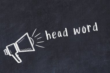 Tebeşir hoparlörü ve kara karatahtanın üstündeki yazı başlığı.