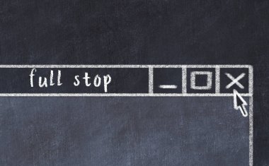 Tarayıcı penceresinin tebeşir sürükleyicisi, yazıtla birlikte tam duruş 