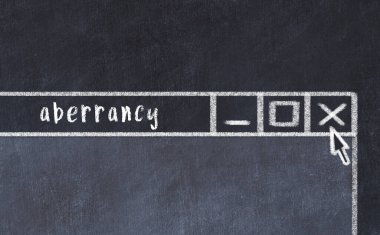 Yazı sapkınlığı olan tarayıcı penceresinin tebeşir sürükleyicisi 