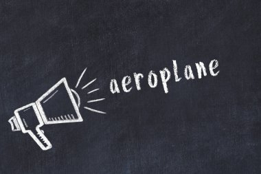 Hoparlör ve yazı uçağının tebeşir çizimi