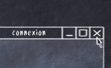 Yazı bağlantısı olan tarayıcı penceresinin tebeşir sürükleyicisi 