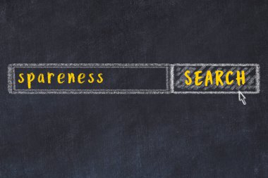 Arama motoru konsepti. Sadelik arıyorum. Basit tebeşir çizimi ve yazı